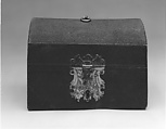 Filigree Casket with Barrel Top and Ray Shagreen Box, Casket: Silver Filigree (Casket),  
Box: Wood, Fabric & Gold Fittings, covered with ray shagreen